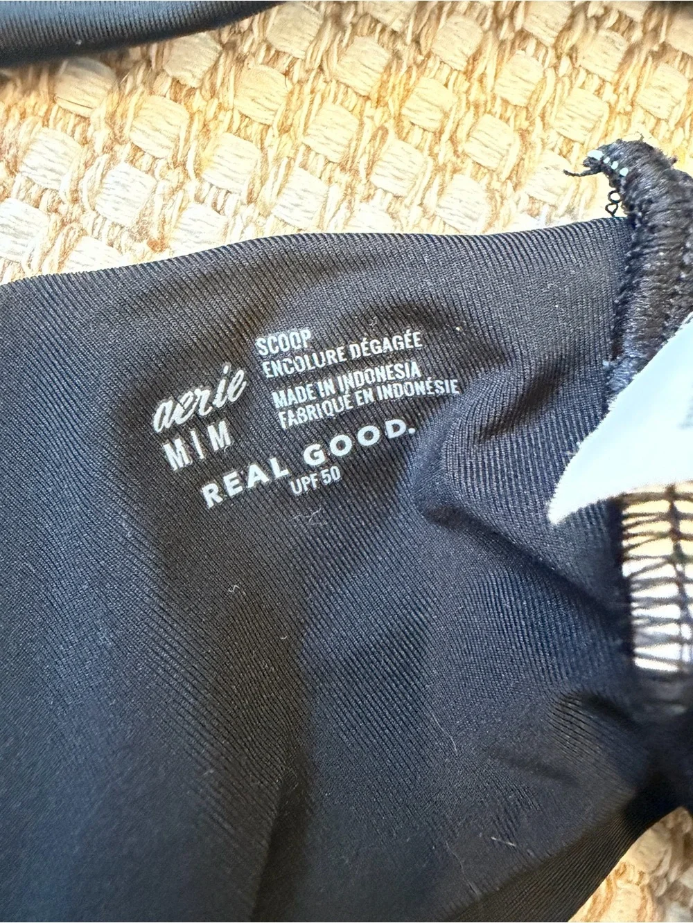 aerie Black Scoop Bikini Top